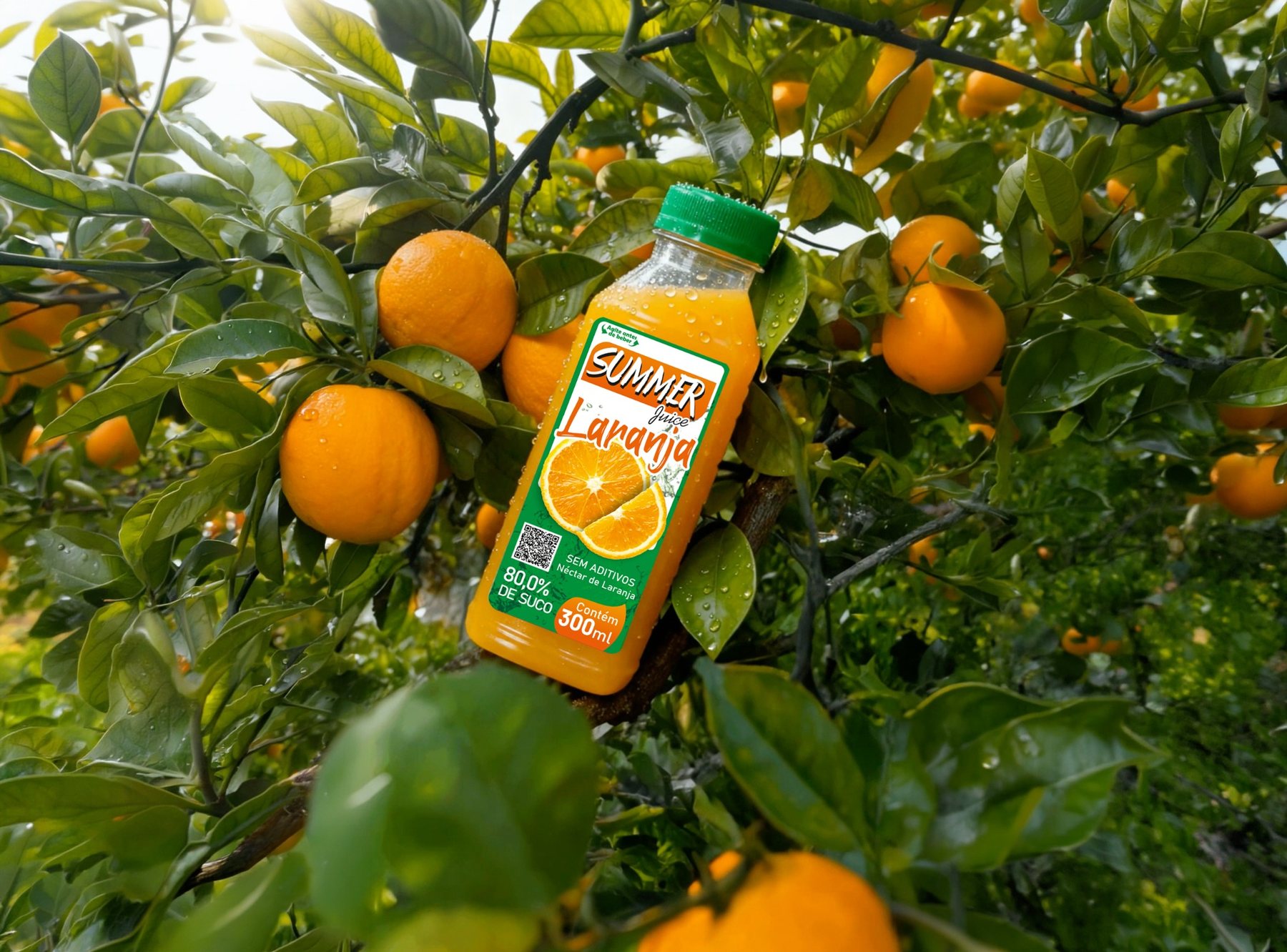 Summer Juice em um pomar de laranjas